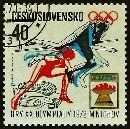 Почтовая марка. "Летние Олимпийские игры - Мюнхен`1972". 1971 год, Чехословакия.