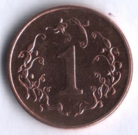Монета 1 цент. 1990 год, Зимбабве.