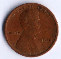 Монета 1 цент. 1912 год, США.