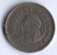 Монета 20 сентаво. 1999 год, Гондурас.