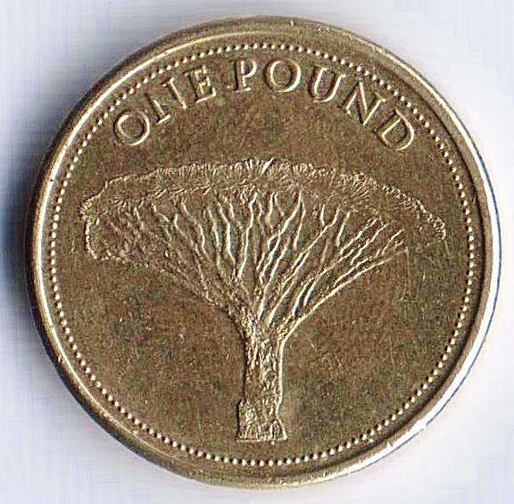 Монета 1 фунт. 2016 год, Гибралтар.