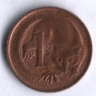 Монета 1 цент. 1969 год, Австралия.