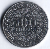 Монета 100 франков. 2020 год, Западно-Африканские Штаты.