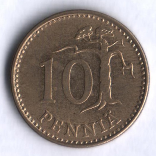 10 пенни. 1970 год, Финляндия.
