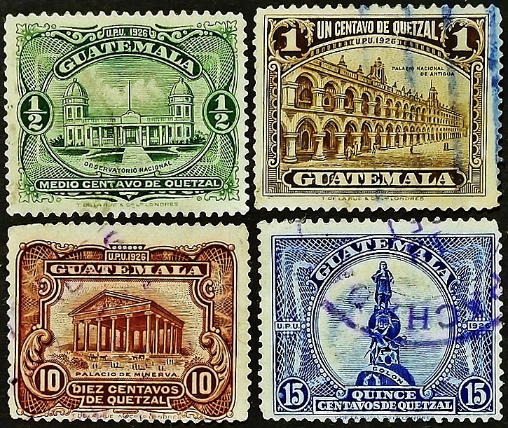 Набор почтовых марок (4 шт.). "Всемирный почтовый союз (U.P.U.)". 1929 год, Гватемала.