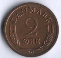 Монета 2 эре. 1963 год, Дания. C;S.