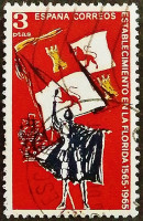 Почтовая марка. "400-летие поселения во Флориде". 1965 год, Испания.