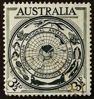 Почтовая марка. "Австралийские антарктические исследования". 1954 год, Австралия.