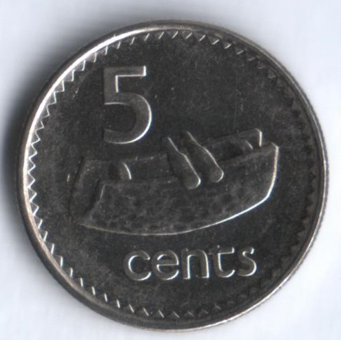 5 центов. 1999 год, Фиджи.