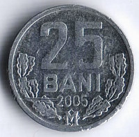 Монета 25 баней. 2005 год, Молдова.