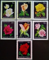 Набор почтовых марок (7 шт.). "Розы". 1982 год, Венгрия.