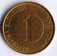 Монета 1 толар. 2001 год, Словения.