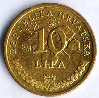Монета 10 лип. 2012 год, Хорватия.