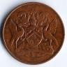 Монета 5 центов. 1971 год, Тринидад и Тобаго (колония Великобритании).
