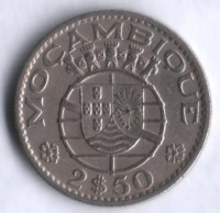Монета 2,5 эскудо. 1965 год, Мозамбик (колония Португалии).