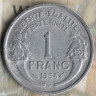 Монета 1 франк. 1958(B) год, Франция.