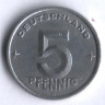 Монета 5 пфеннигов. 1949 год, ГДР.