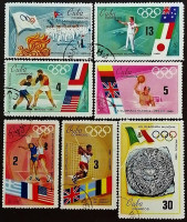 Набор почтовых марок (7 шт.). "Летние Олимпийские игры - Мехико`1968". 1968 год, Куба.