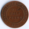 Монета 1/2 пенни. 1919 год, Австралия.