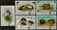 Набор почтовых марок (5 шт.). "Мыши". 1987 год, Афганистан.