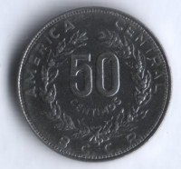 Монета 50 сентимо. 1982 год, Коста-Рика.