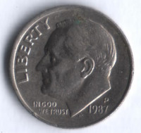 10 центов. 1987(P) год, США.