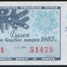 Лотерейный билет. 1983 год, Денежно-вещевая лотерея. Новогодний выпуск.