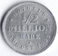 Нотгельд 1/2 миллиона марок. 1923 год, Гамбург.