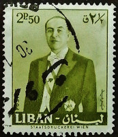 Почтовая марка (2,5 p.). "Президент Фуад Шехаб (II)". 1960 год, Ливан.