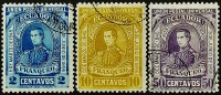 Набор почтовых марок (3 шт.). "Генерал Антонио де Элизальде". 1896 год, Эквадор.