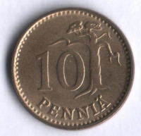 10 пенни. 1971 год, Финляндия.