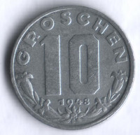 Монета 10 грошей. 1948 год, Австрия.