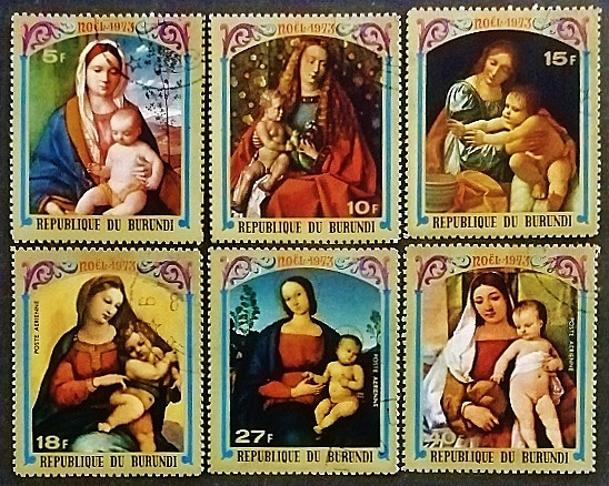 Набор почтовых марок (6 шт.). "Рождество - 1973". 1973 год, Бурунди.