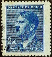 Почтовая марка (2,5 kr.). "Адольф Гитлер". 1942 год, Богемия и Моравия.