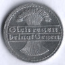 Монета 50 пфеннигов. 1922 год (F), Веймарская республика.