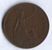 Монета 1 пенни. 1935 год, Великобритания.
