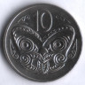 Монета 10 центов. 1980 год, Новая Зеландия.