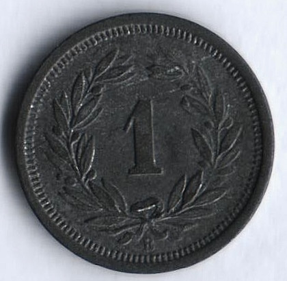 Монета 1 раппен. 1946 год, Швейцария.