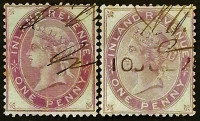 Набор почтовых марок (2 шт.). "Королева Виктория (Налоговое управление)". 1868 и 1877 годы, Великобритания.