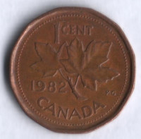Монета 1 цент. 1982 год, Канада.