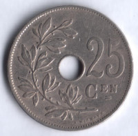 Монета 25 сантимов. 1928 год, Бельгия (Belgie).