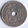 Монета 25 сантимов. 1928 год, Бельгия (Belgie).
