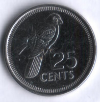 Монета 25 центов. 2010 год, Сейшельские острова.