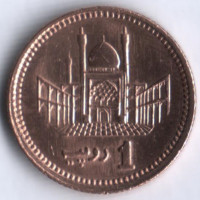 Монета 1 рупия. 2001 год, Пакистан.
