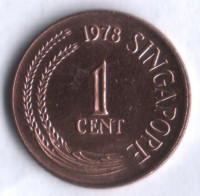 1 цент. 1978 год, Сингапур.