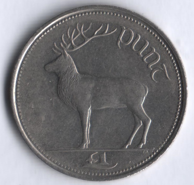 Монета 1 фунт. 1998 год, Ирландия.