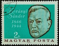 Почтовая марка. "100 лет со дня рождения Шандора Кораньи". 1966 год, Венгрия.