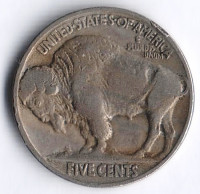 Монета 5 центов. 1920 год, США.