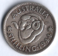 Монета 1 шиллинг. 1944(S) год, Австралия.