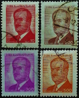 Набор почтовых марок (4 шт.). "Президент Хафез Аль Асад". 1986 год, Сирия.